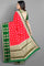 RED and DARK GREEN BUTTIS SILK Saree with FANCY