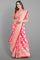 LIGHT PINK and RED MOTIFS SILK Saree with FANCY