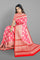 LIGHT PINK and RED MOTIFS SILK Saree with FANCY