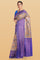 GOLD and ROYAL BLUE LEAF WEAVING SILK Saree with FANCY