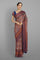 NAVY BLUE and COPPER FLORAL JALL WITH FIGURES SILK Saree with FANCY