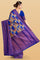 ROYAL BLUE and CREAM DIGITAL PRINT SILK Saree with FANCY