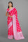 DARK PINK and SILVER BIRDS FIGURE WEAVING SILK Saree with FANCY