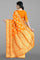 LIGHT ORANGE and GOLD BUTTIS SILK BLEND Saree with SEMI PATTU