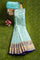 SEA BLUE and ROYAL BLUE FLORAL JAAL TISSUE SILK Saree with SEMI PATTU
