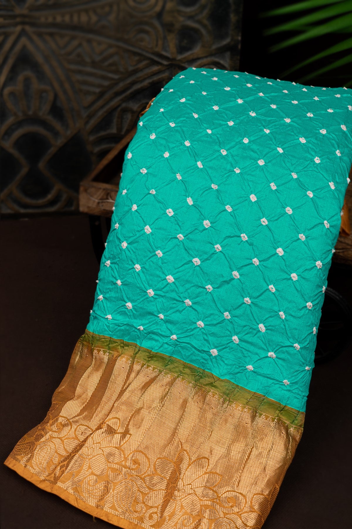 Bandhani Silk Sea Blue Saree