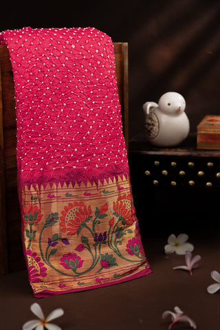 Banarasi Silk Buttis Pink Saree