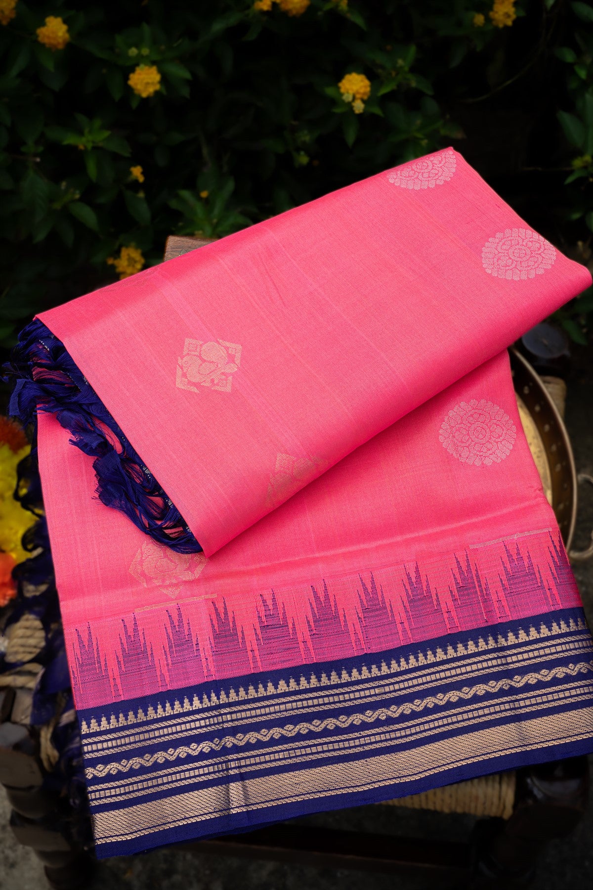 Kuppadam Silk Rose Pink Saree