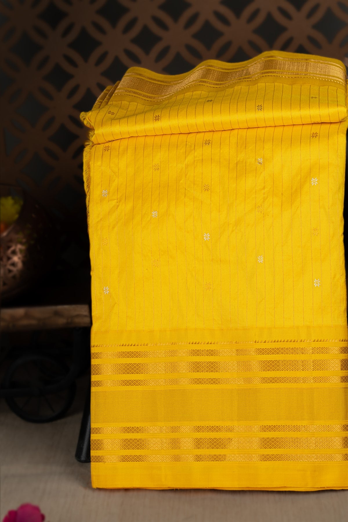 Gadwal Silk Gold Yellow Saree