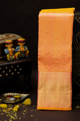 Kancheepuram Silk Peach Saree