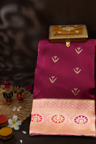 Banarasi Silk Magenta Saree