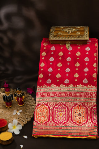 Banarasi Silk Red Saree