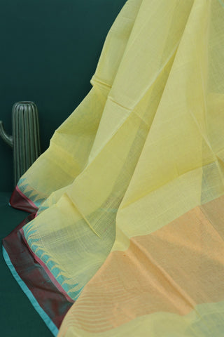 Khaadi Cotton Yellow Saree