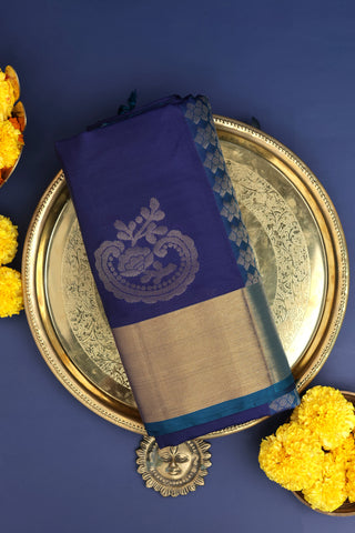 Coimbatore Silk Navy Blue Saree