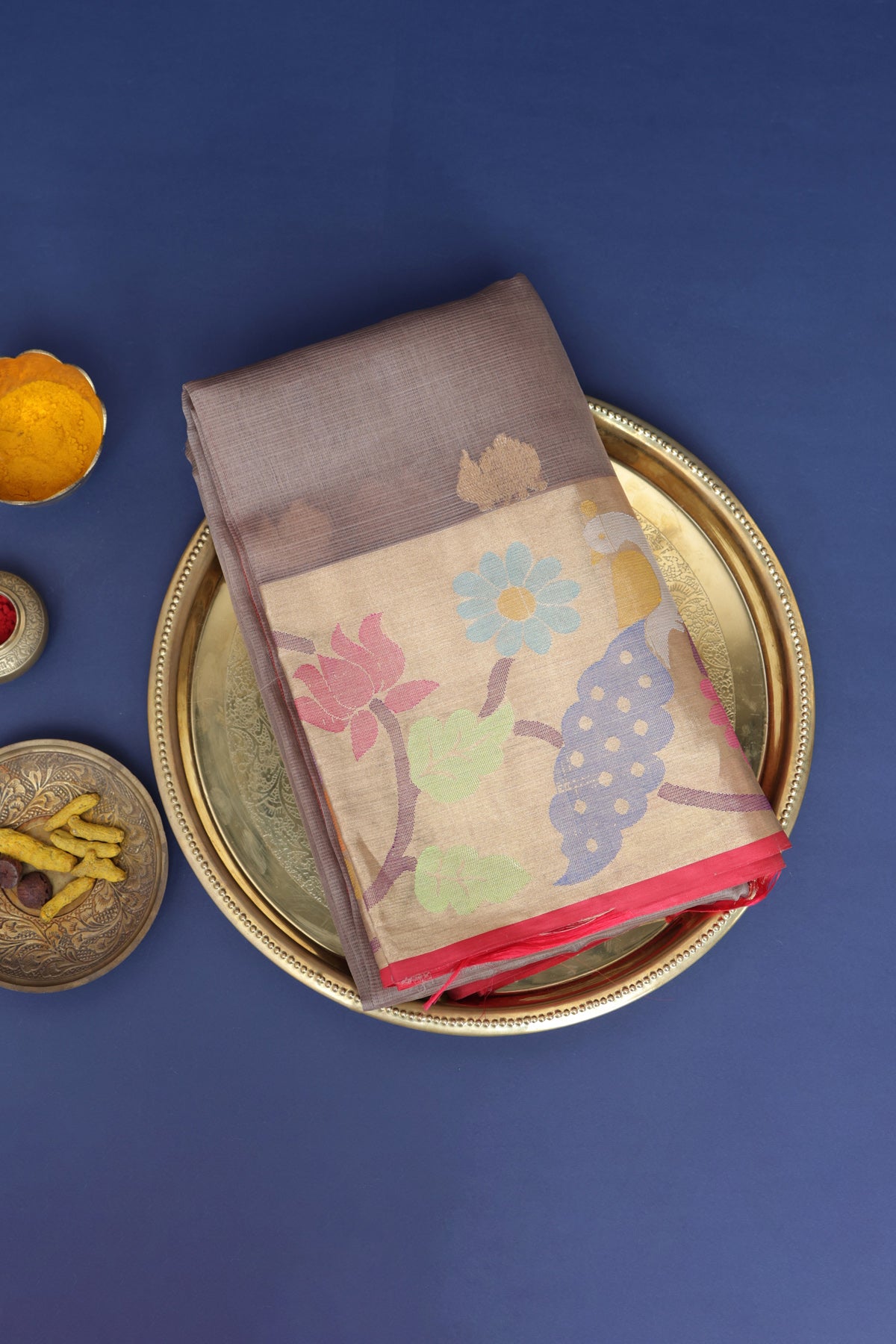 Kancheepuram Silk Light Brown Saree