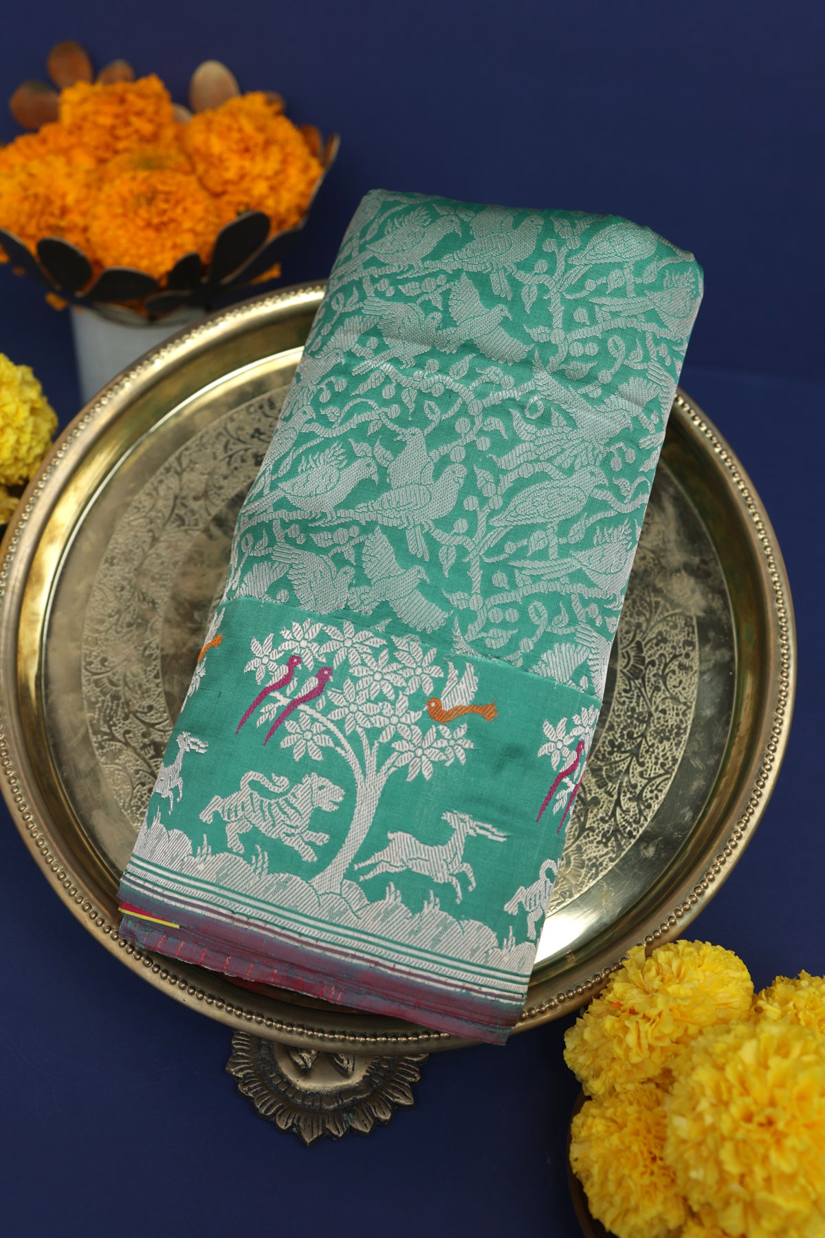 Banarasi Silk Sea Green Saree