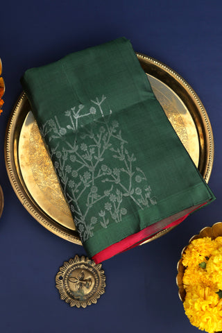 Coimbatore Silk Bottle Green Saree