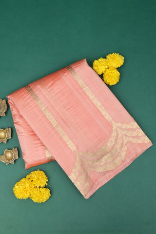 Matka Silk Peach Saree