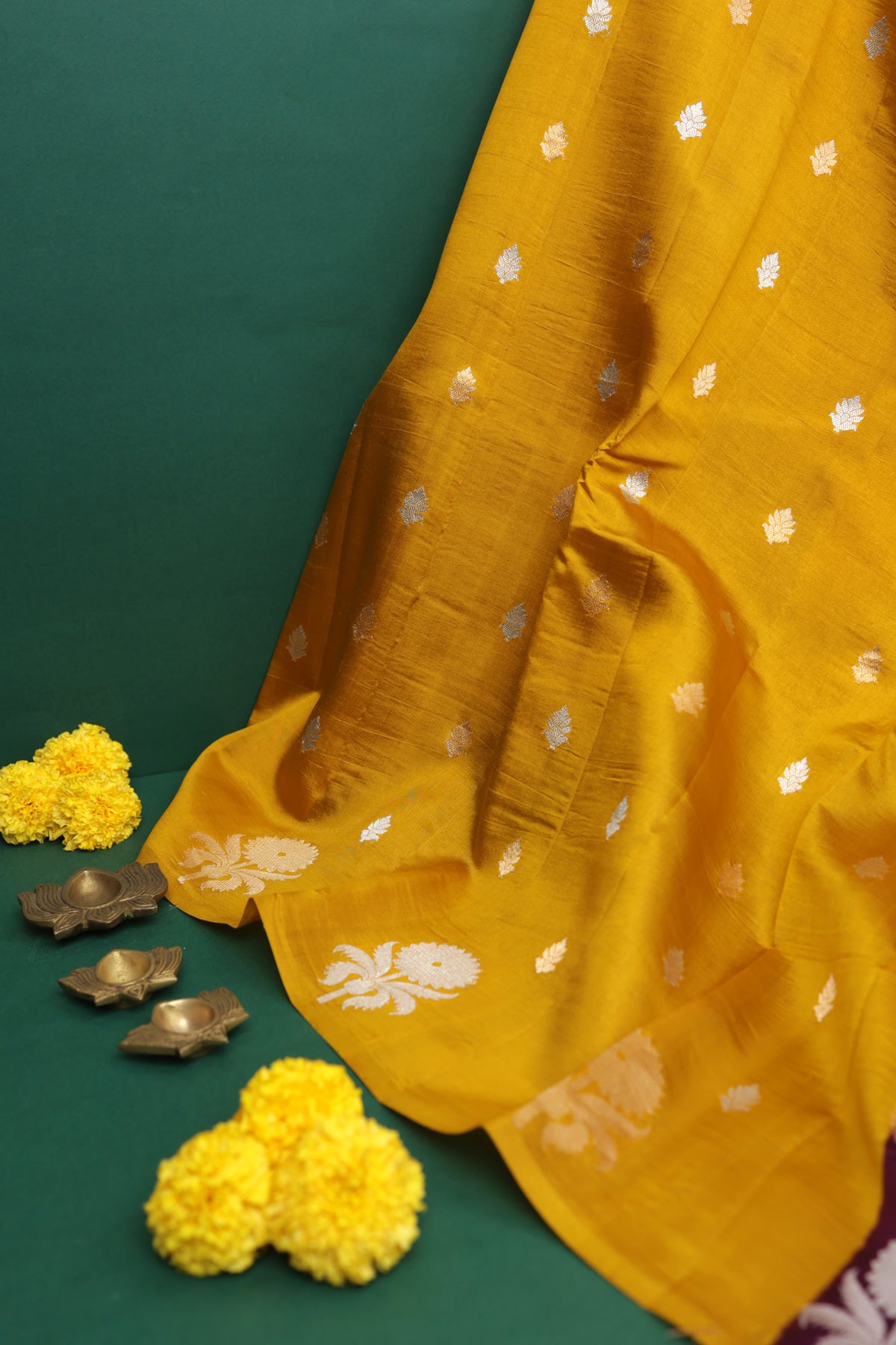 Matka Silk Mustard Saree