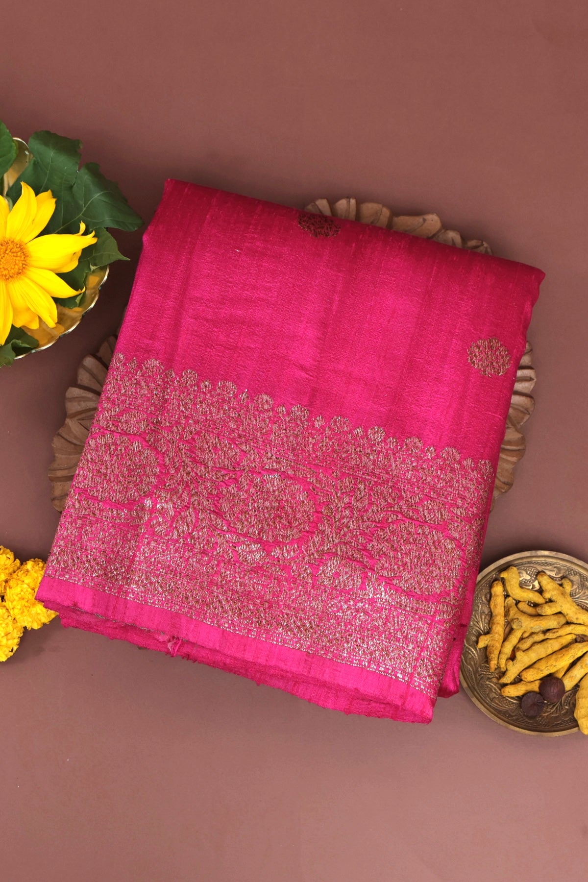 Matka Silk Pink Saree