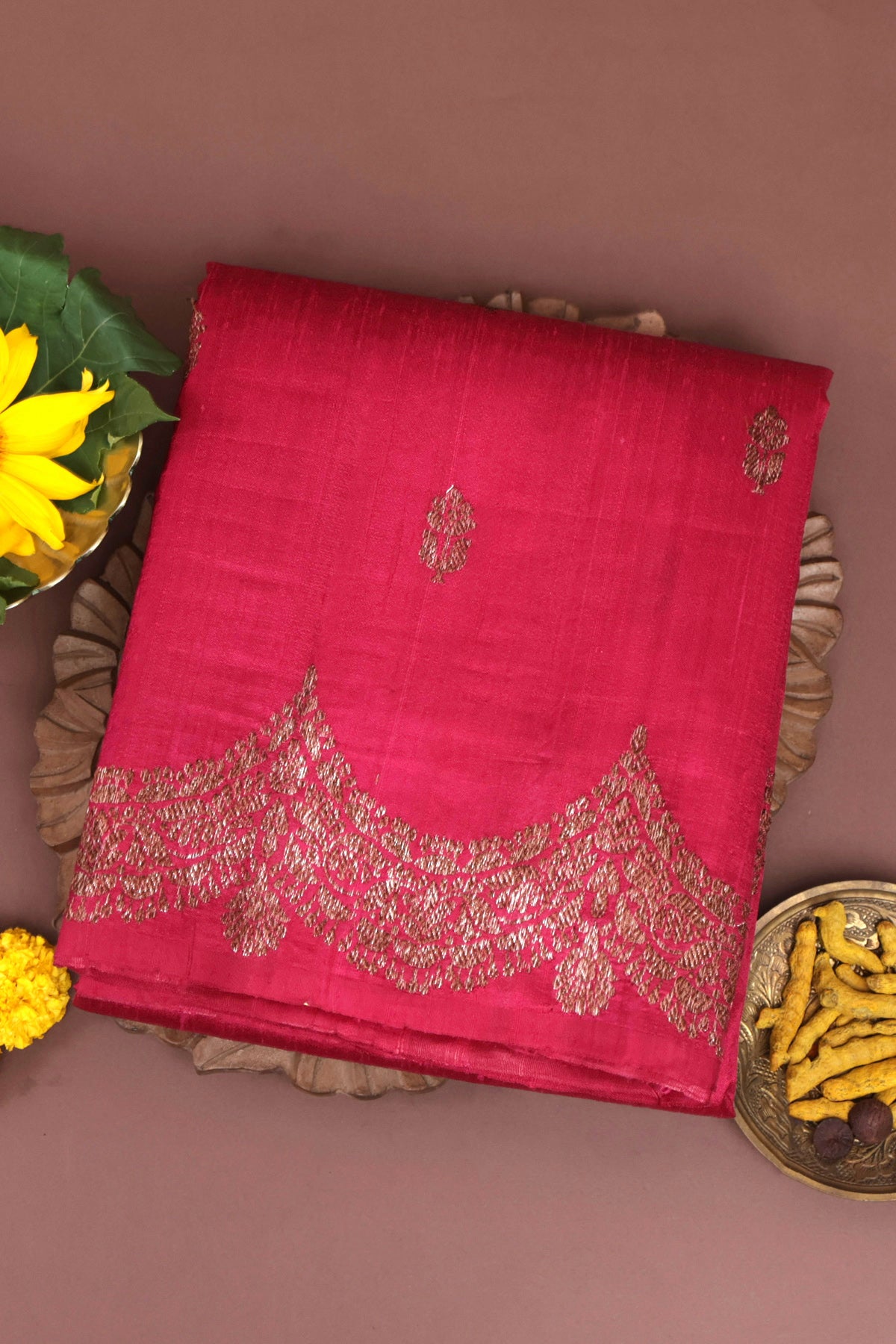 Matka Silk Red Saree