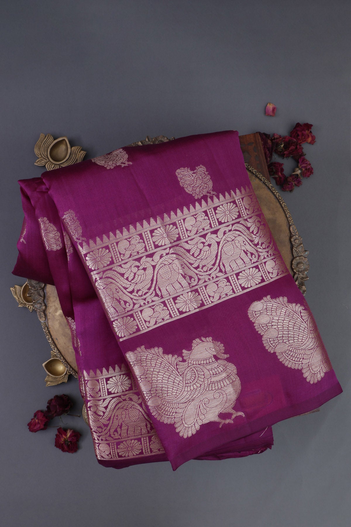 Matka Silk Magenta Saree