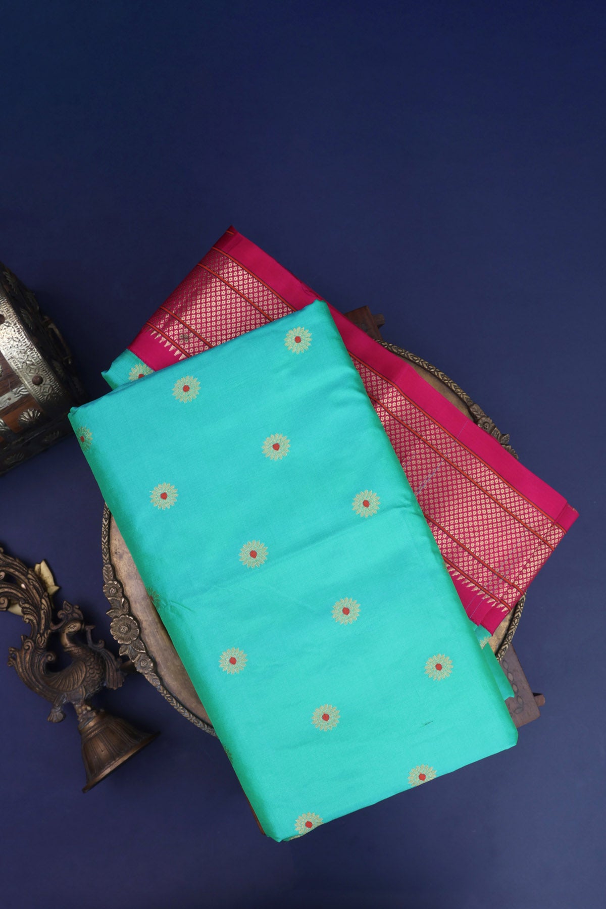 Paithani Silk Sea Green Saree