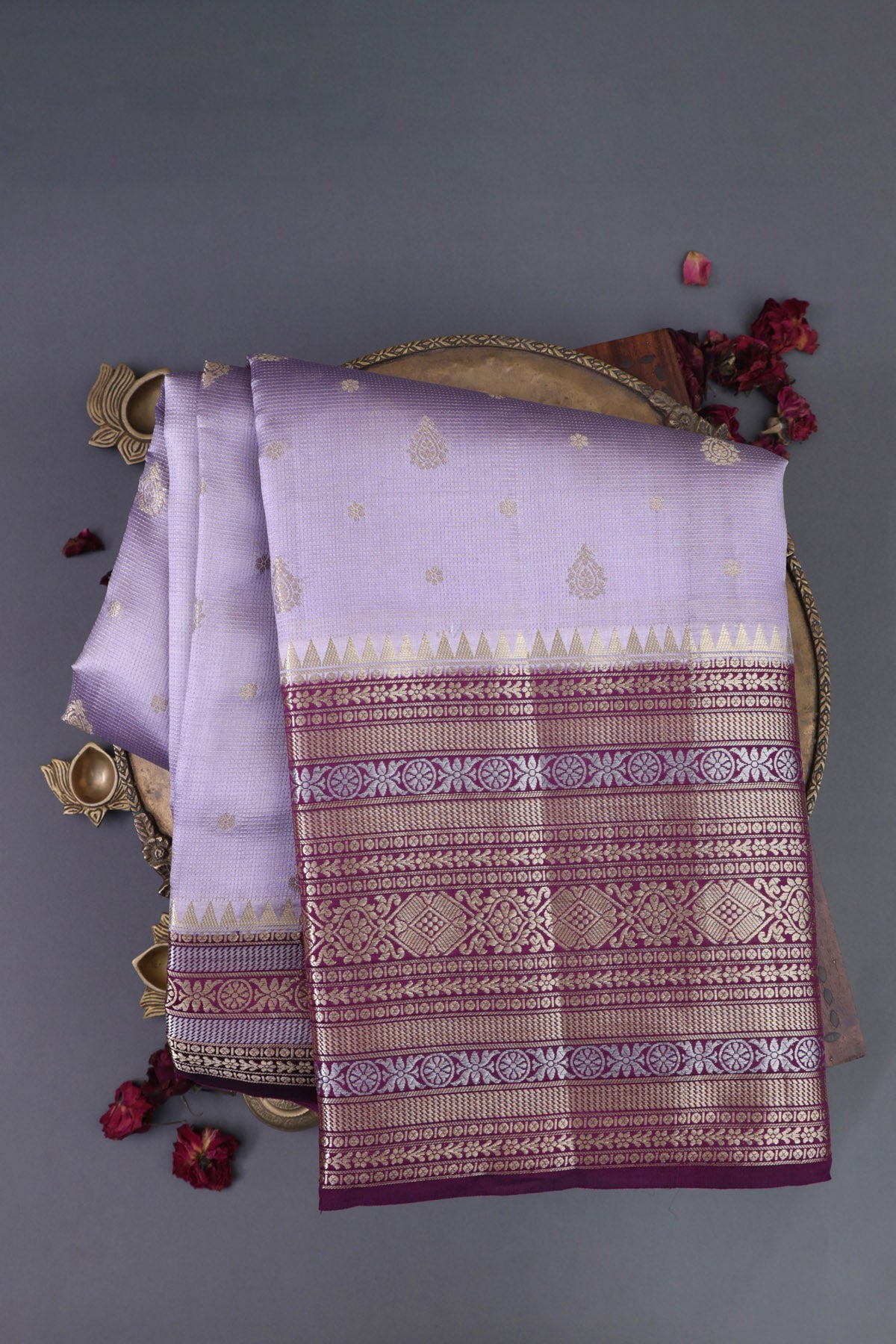 Matka Silk Lavender Saree