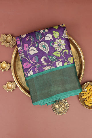 Fancy Tussar Purple Saree