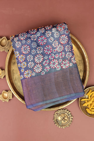 Fancy Tussar Multi Colour Saree