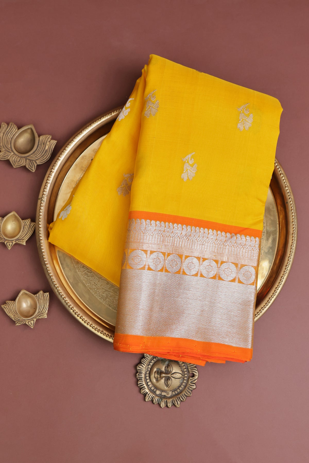 Venkatagiri Silk Yellow Saree