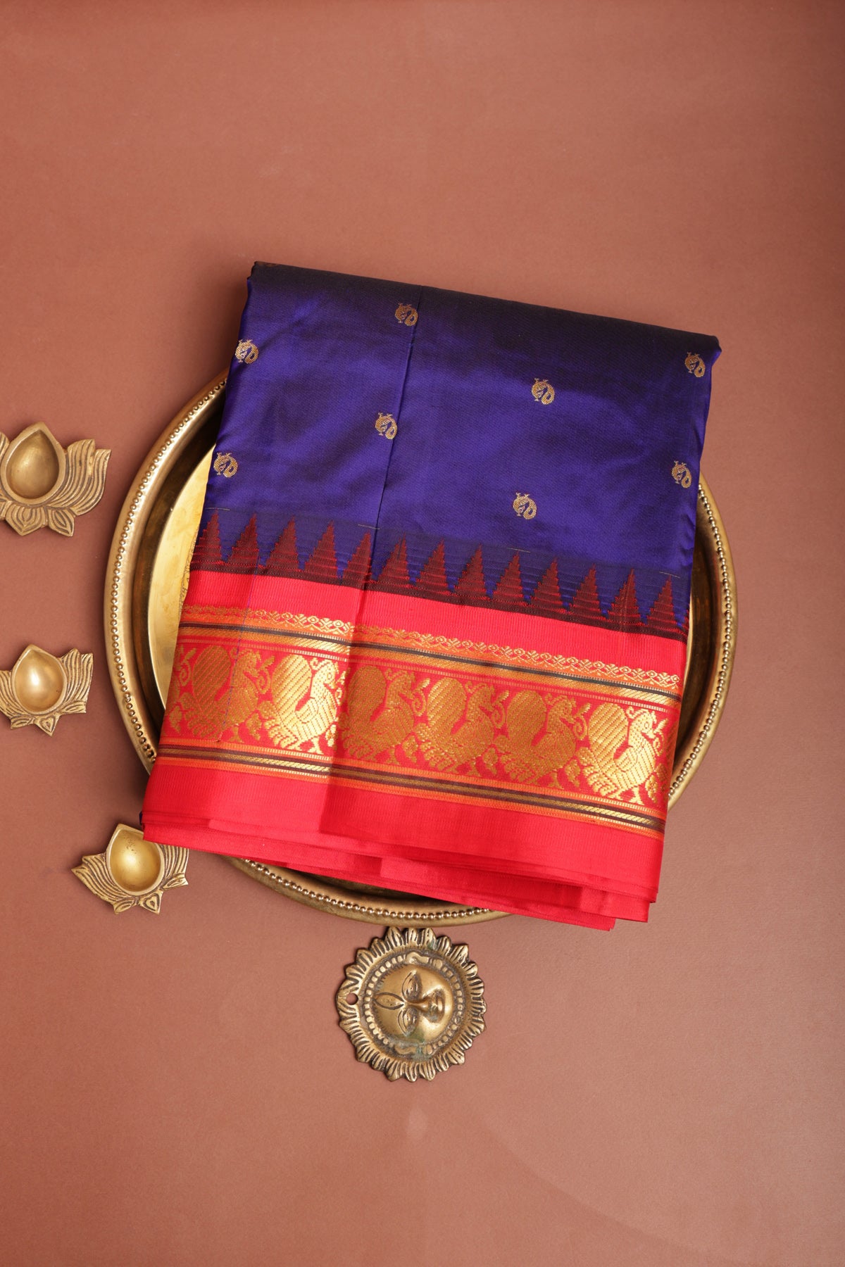 Narayanpet Silk Navy Blue Saree