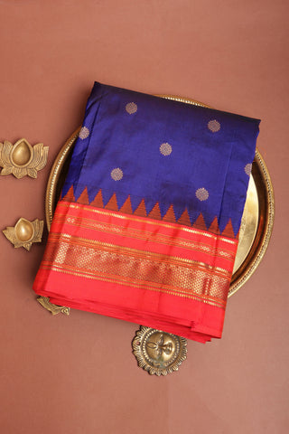 Narayanpet Silk Navy Blue Saree