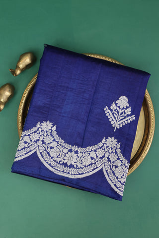 Matka Silk Royal Blue Saree