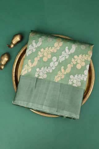 Matka Silk Green Saree