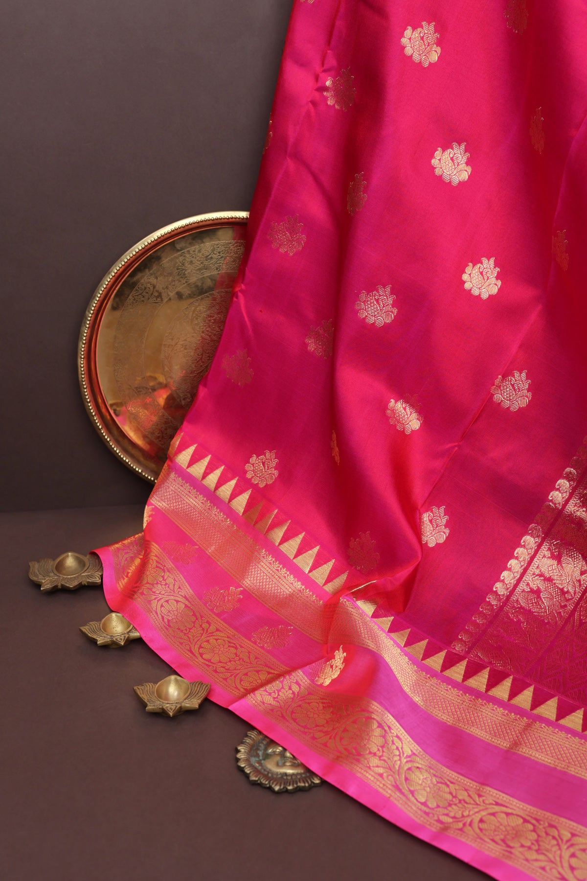 Venkatagiri Silk Rani Pink Saree