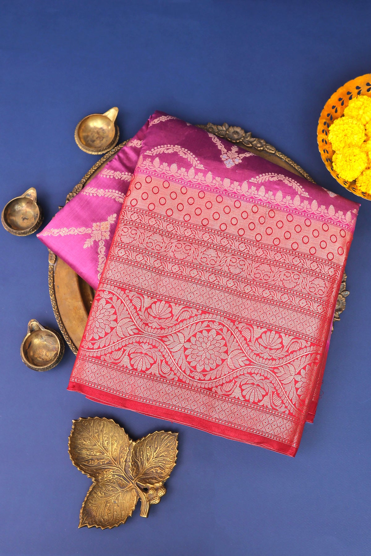 Chiniya Silk Pink Saree