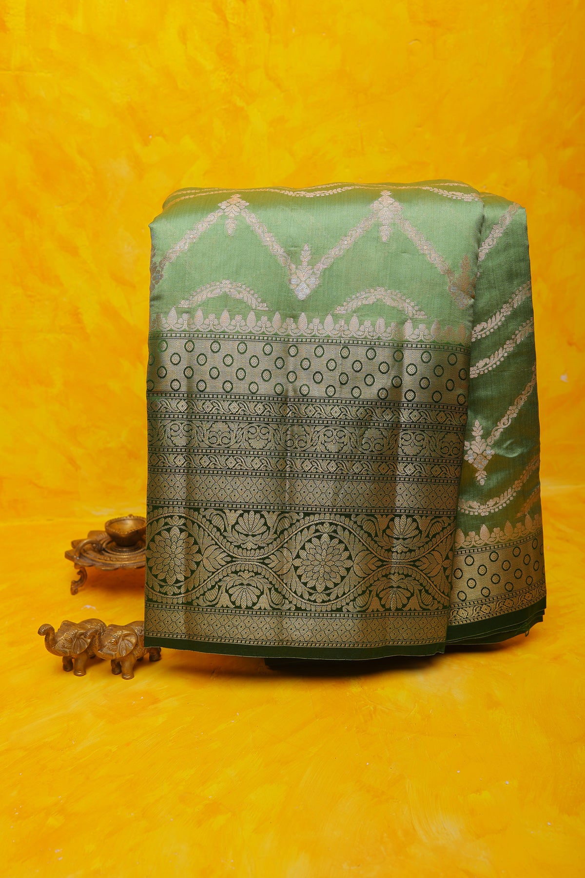 Chiniya Silk Sea Green Saree