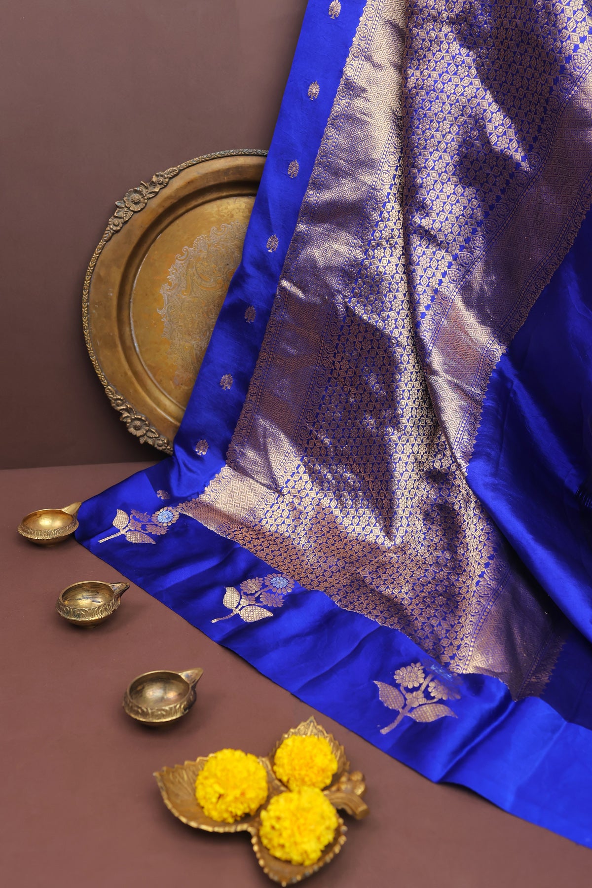 Matka Silk Royal Blue Saree