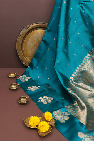 Matka Silk Blue Saree