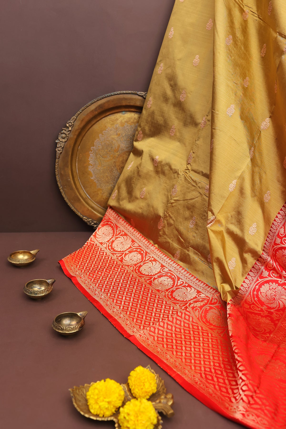 Banarasi Silk  Mustard Saree