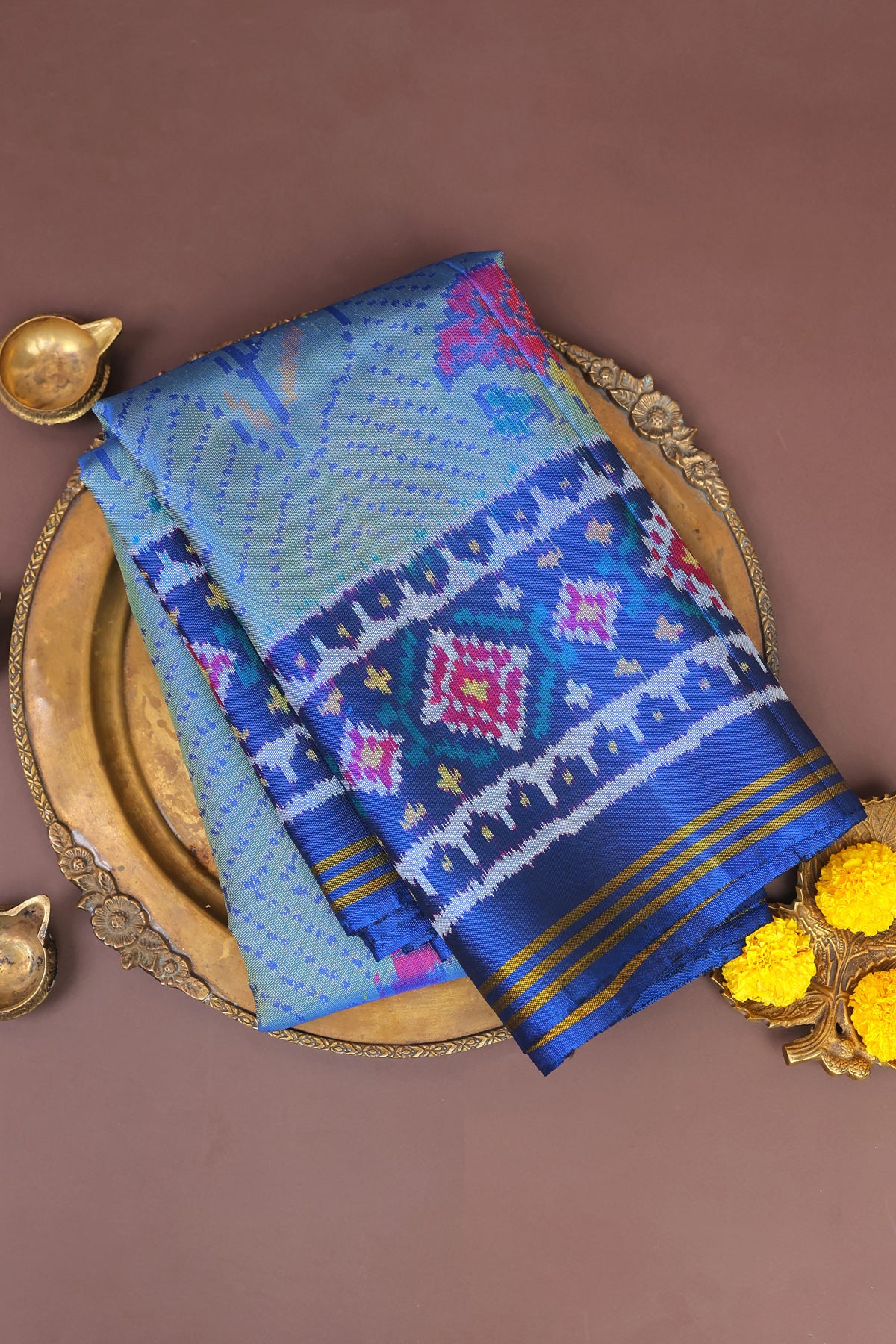 Patola Silk Powder Blue Saree