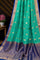 Mysore Crepe Checks Sea Green Saree