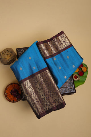 Gadwal Silk Blue Saree