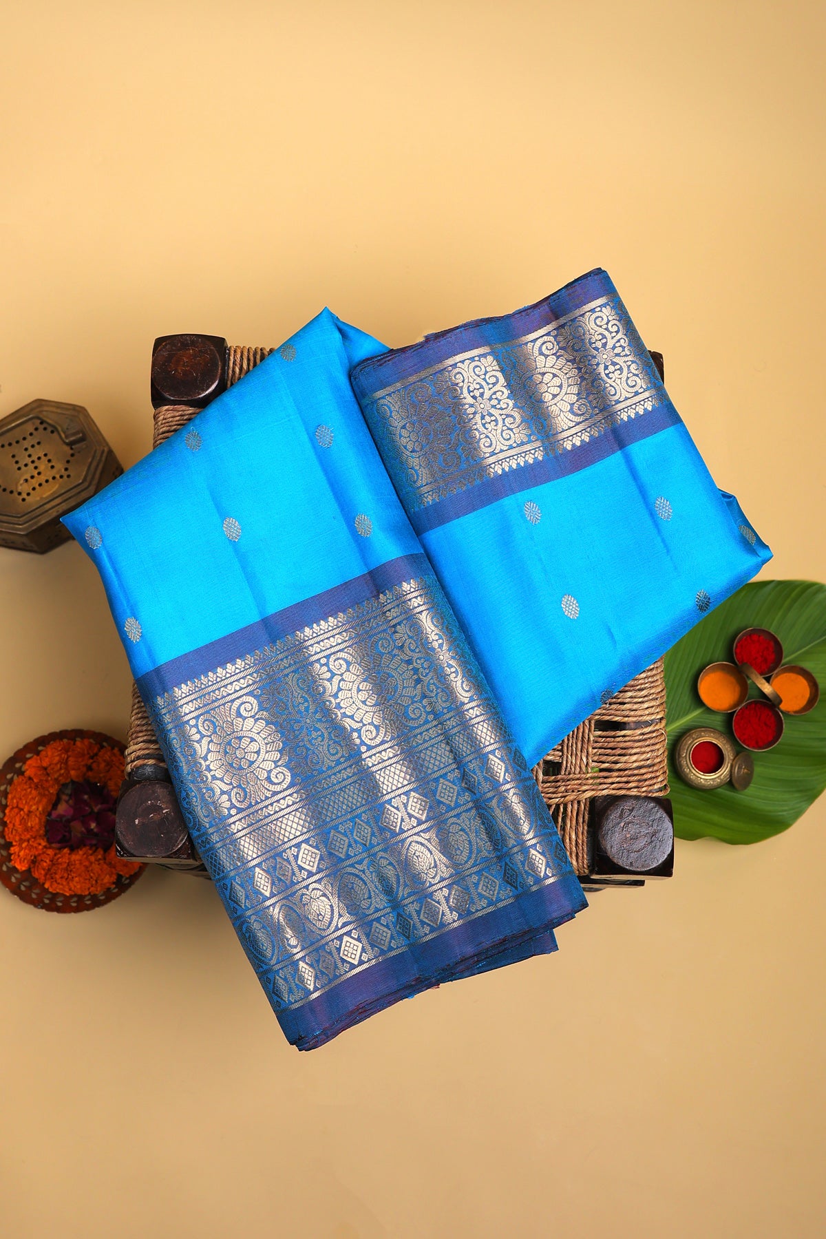 Gadwal Silk Blue Saree