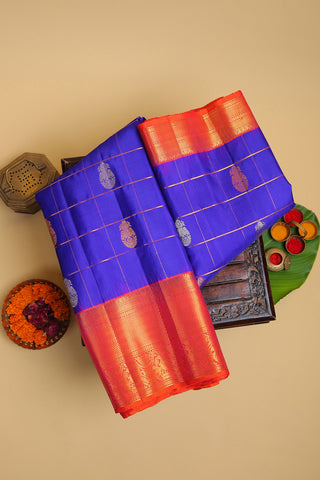 Gadwal Silk Royal Blue Saree