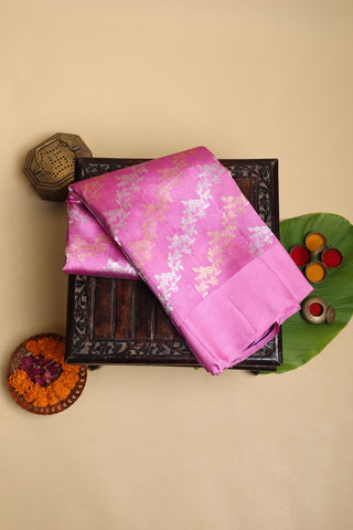 Designer Matka Silk Baby Pink Saree