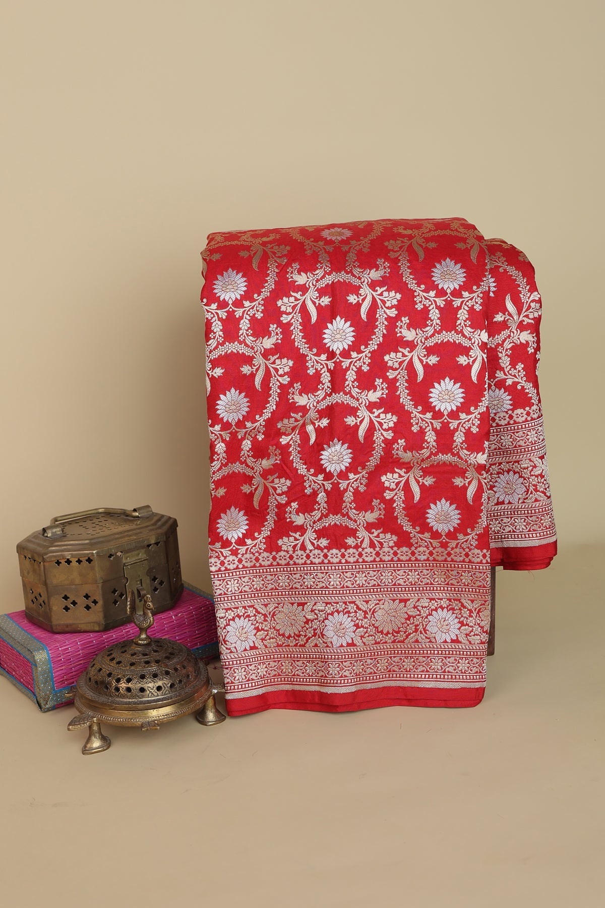 Banarasi Silk Red Saree