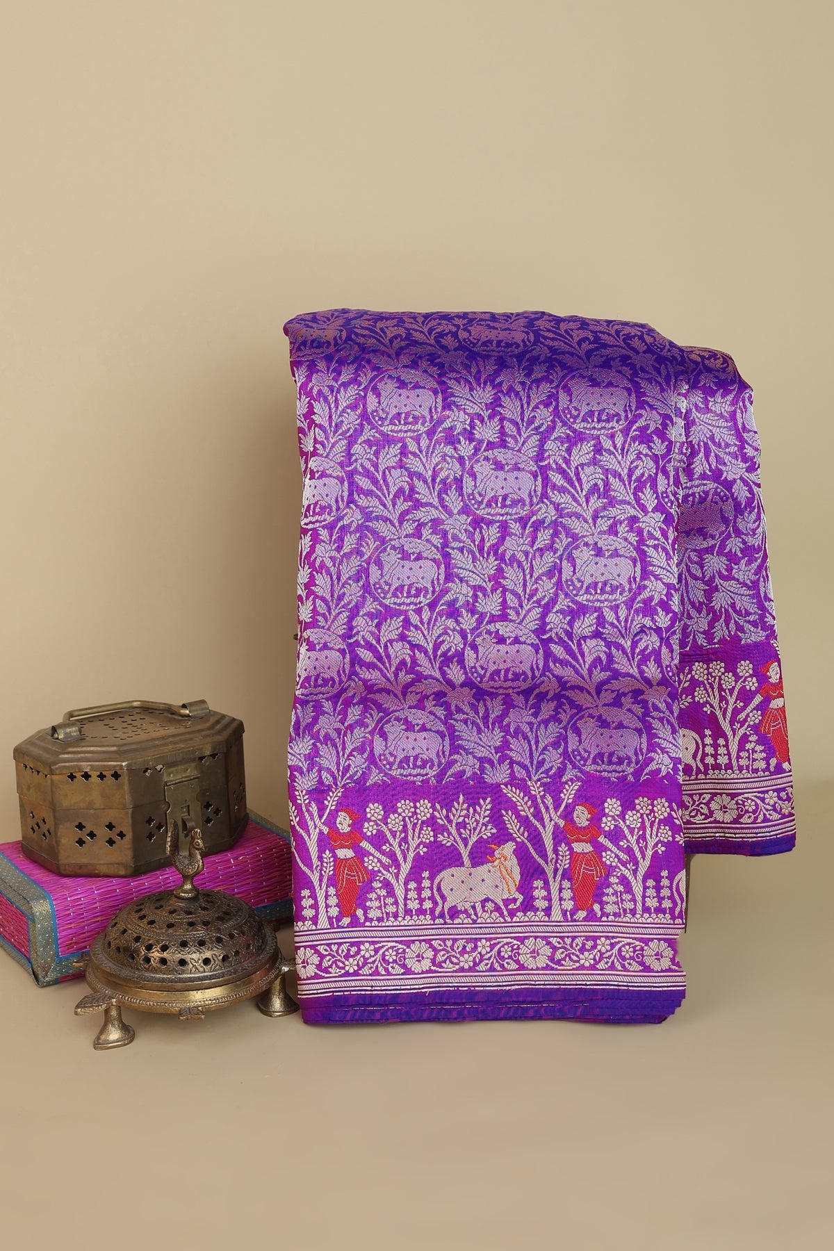 Banarasi Silk Purple Saree