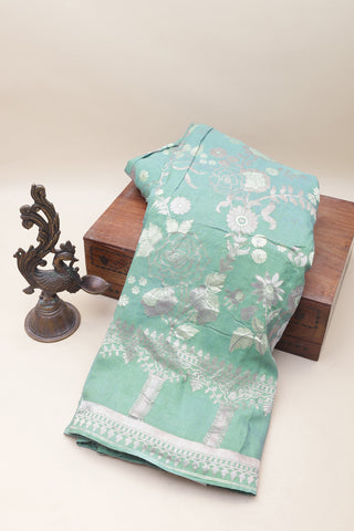 Banarasi Tussar Sea Green Saree